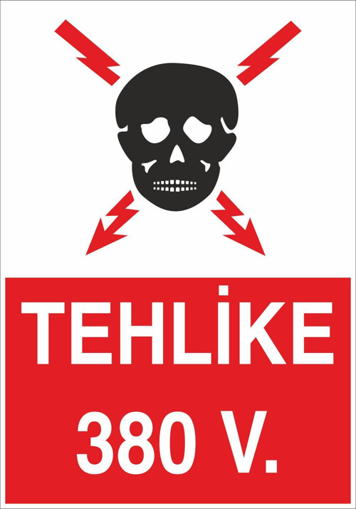 Tehlike 380 V Uyarı Levhası