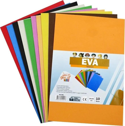20X30 Yapışkanlı Eva 10 Renk