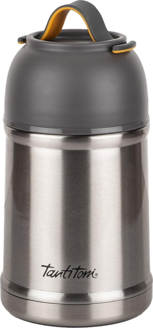 Gri Paslanmaz Çelik Kaşıklı Yemek Termosu 700ml
