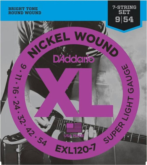 EXL120-7 SUPER LİGHT TAKIM TEL ELEKRO GİTAR TELİ 7 TELLİ 009-054