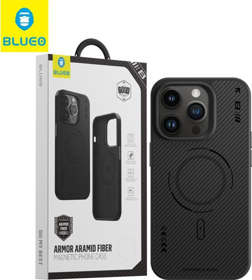 iPhone 15 Pro Max Uyumlu Air Armor Aramid Fiber Anti-drop 1500D Magsafe Destekli Telefon Kılıfı
