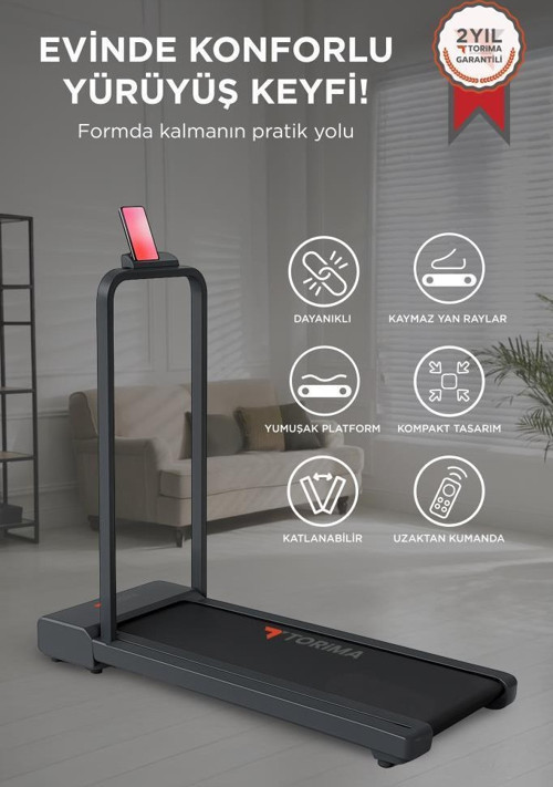 Vep-1002 Siyah Ayarlanabilir Bluetoothlu Uzaktan Kumandalı Katlanabilir Yürüme ve Koşu Bandı