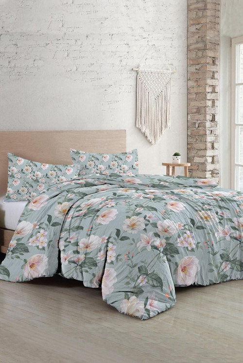 Spring Fresh Luxury Çift Kişilik Pamuk Saten Nevresim Takımı