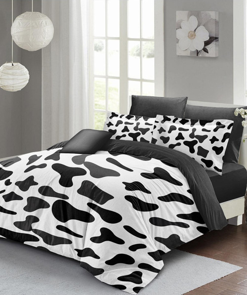 Cow 3D Pamuk Saten Çift Kişilik Nevresim Takımı