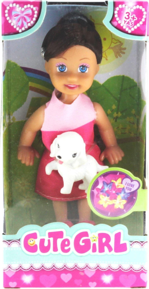 Öğretici Oyuncak Cute Girl Köpek Figürlü Kumral Mini Bebek Kız Erkek Çocuk Eğitici Eğitici Oyunca
