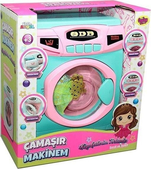 Kız Erkek Çocuk Oyuncak Pilli Büyük Boy Çamaşır Makinesi Oyuncak Kız Erkek Çocuk Eğitici