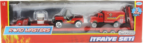 Kız Erkek Çocuk Oyuncak Die Cast Metal Tırlı ve Jeepli İtfaiye Seti Kız Erkek Çocuk Eğitici Eğitici Oyun