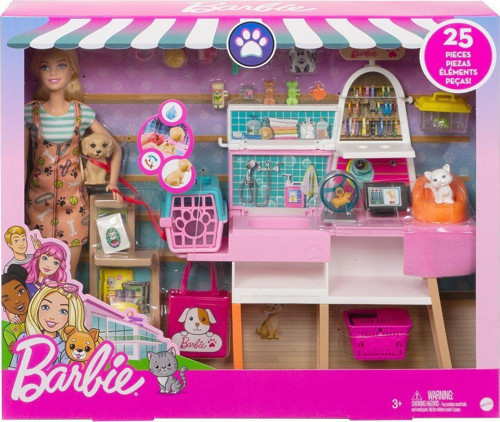 Öğretici Oyuncak GRG90 Barbie ve Evcil Hayvan Dükkanı Oyun Seti Kız Erkek Çocuk Eğitici Eğitici O