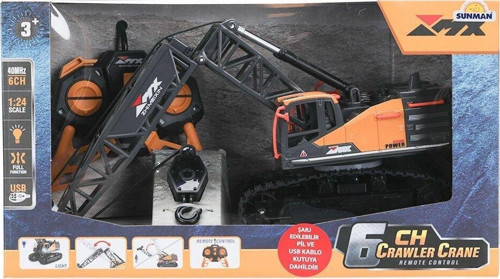 5086 SUN-İş Makinesi Paletli Vinç 1:24 Buldozer Kız Erkek Çocuk Oyuncak Eğitici Oyuncaklar
