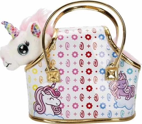 Cutekins Taşıma Çantalı Peluş Unicorn Lou Lou Kız Erkek Çocuk Oyuncak Eğitici Oyuncaklar