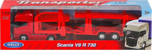 68023SS-F-GW Welly Taşıyıcı Scania R730 1:64 -Vardem Oyuncak Kız Erkek Çocuk Oyuncak Eğitici Oyuncak