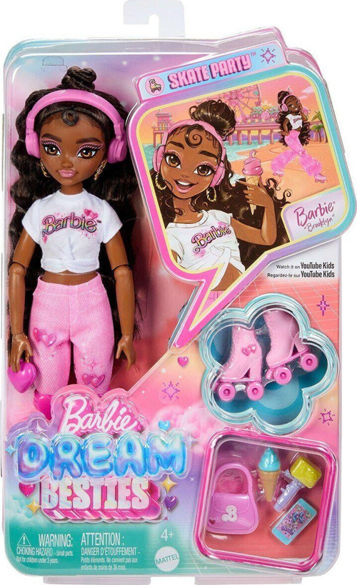 Kız Erkek Çocuk Oyuncak JFX96 Malibu - Barbie Dream Besties Paten Partisi Malibu Bebek ve Aksesuarları Kız Erkek Çocuk Oyunc