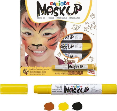 Kız Erkek Çocuk Oyuncak Carioca Mask Up Yüz Boyası 3 Renk Animals Kız Erkek Çocuk Eğitici Eğitici Oyunca