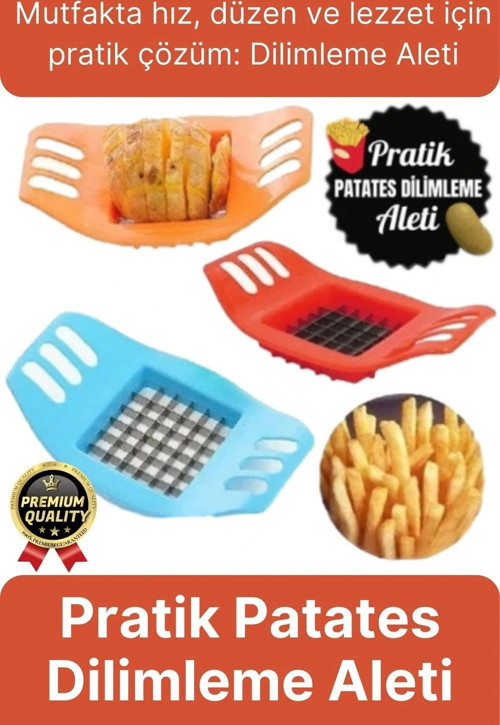 Yepyeni Pratik Paslanmaz Çelik Kızartma Kesici Sebze Soğan Kesme Doğrama Patates Dilimleme Aleti