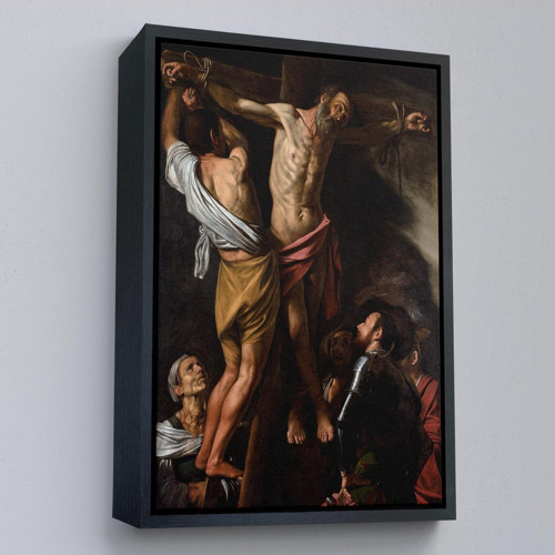 Çerçeveli Caravaggio - Aziz Andrew'Un Çarmıha Gerilmesi Tablo - The Crucifixion Of Saint Andrew-7424