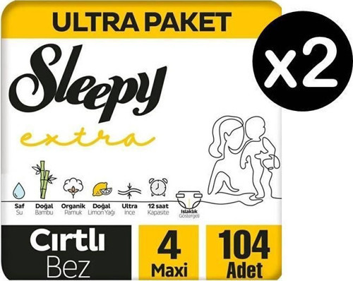 Extra Günlük Aktivite 4 Numara Maxi 208'li Bebek Bezi