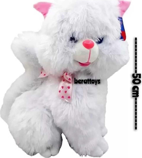 Berattoys Peluş Kedi 50 Cm Büyük Boy Oyuncak Kedi Kedi Peluş Uyku Arkadaşı Hediyelik Peluş Oyuncak