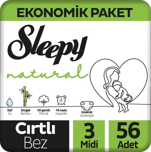 Çocuk Bezi 2li Naturel No:3 4-9 kg 56 Adet