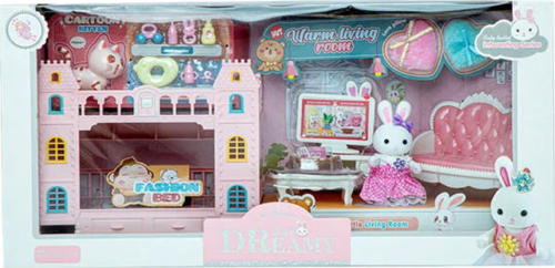 Bay Dreamy Oturma Odası ve Ranzalı Mini Tavşan Oyun Seti Kız Erkek Çocuk Oyuncak Eğitici Oyuncaklar