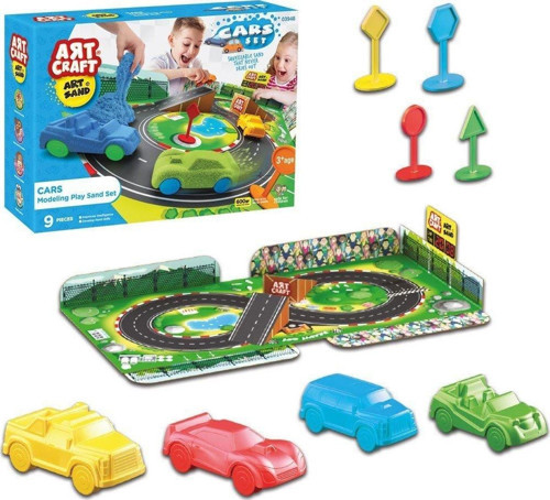 03948 Artsand Arabalar Kum Seti 600 gr -Fentoys Kız Erkek Çocuk Oyuncak Eğitici Oyuncaklar