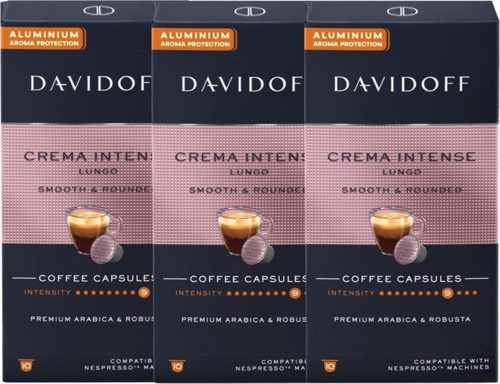 Crema Intense Lungo Smooth & Rounded Aluminium Kapsül Kahve 10'lu 3x10