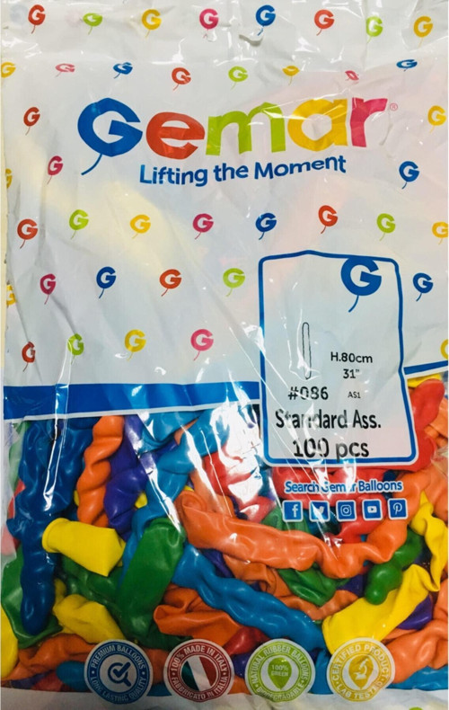 Spiral Balon Renkli 100 Adet