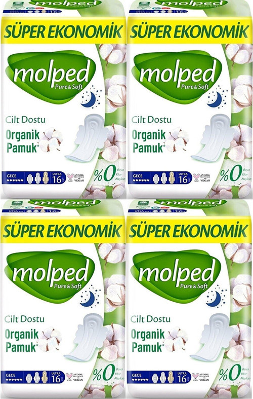 Pure & Soft Gece Süper Ekonomik Ped 16 Lı X 4 Adet