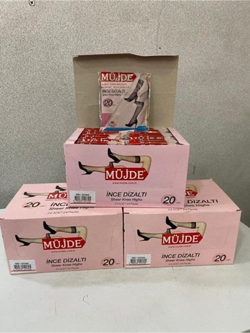 Ince Diz Altı Çorap 24'lü 500 Siyah