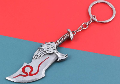 GOW Anahtarlık Kratos Desenli God Of War Savaş Tanrısı Metal Figür Anahtarlık