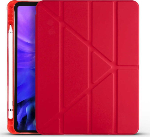 Apple iPad Air 10.9 2020 Fuchsia Tri Folding Kalemlikli Kılıf Smart Standlı