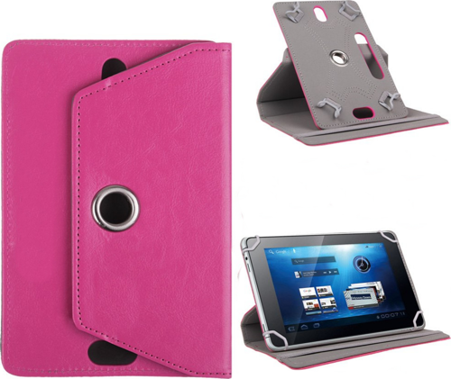 Casper Via L30 10.1 inç Uyumlu Fuchsia 360° Dönebilen Standlı Kapaklı Universal Tablet Kılıfı