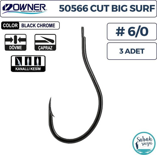 50566 Cut Big Surf İğne #6/0 (3 Adet) Siyah