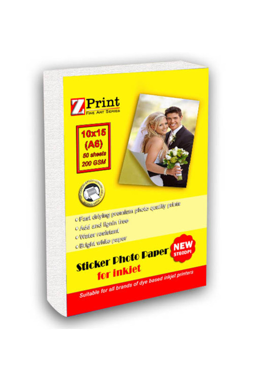 Hp Yazıcılar İçin Yapışkanlı Sticker Fotoğraf Kağıdı 10X15 50 Yaprak Parlak 200 Gr