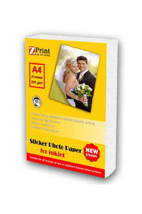 Epson L3256 Yapışkanlı Sticker Fotoğraf Kağıdı 200 Gr A4 20 Yaprak