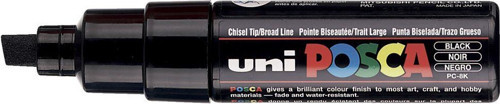 Pc-8K Uni Posca Su Bazlı Poster Markör Boyama Kalemi 8.0 Mm Siyah (6 Lı Kutu)