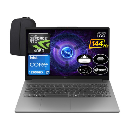 Loq Intel Core I7 12650HX 12 GB Ram 1 Tb SSD RTX4050 Windows 11 Pro 15.6" Fhd 144Hz 83LK002VTR-EP4 + Elektropasaj