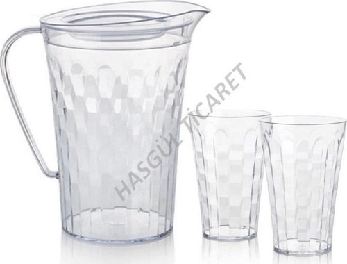 PIRLANTA SÜRAHİ BARDAK SET ŞEFFAF SÜRAHİ 2 Lt 2 x BARDAK