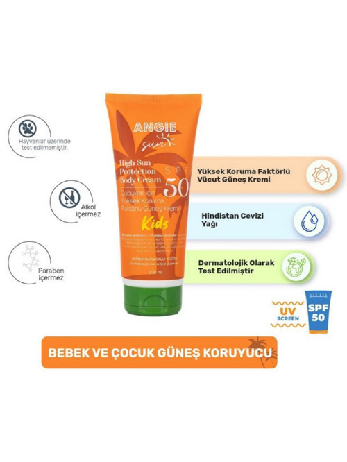 Kids 50 Spf Çocuklara Özel Yüksek Koruma Faktörlü Güneş Kremi 200 ml