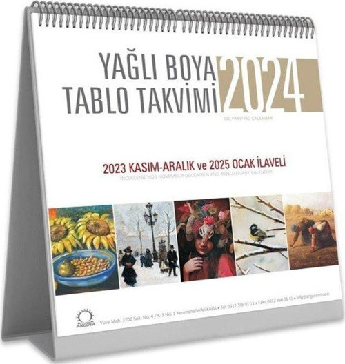 Yağlı Boya Tablo Takvimi 2024 Masa Takvimi 18x25 cm