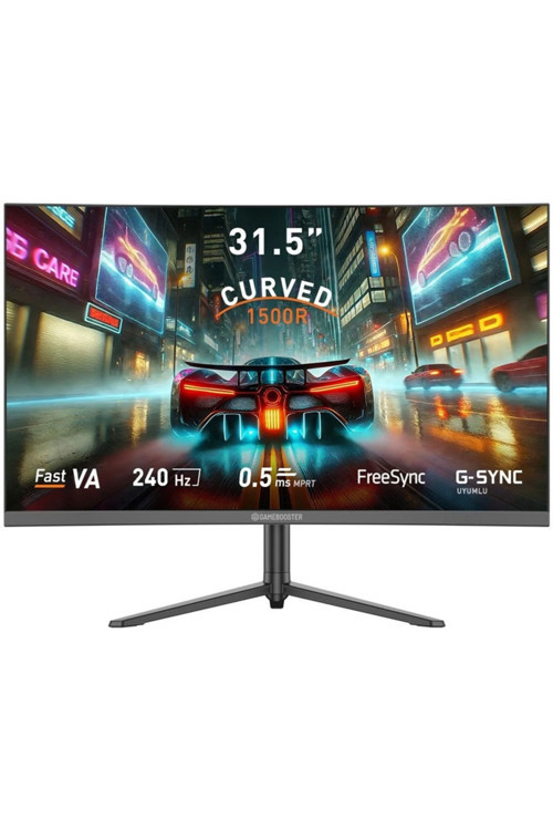 31.5" 240Hz 0.5ms HDMI DP FreeSync GSync RGB HDR Pivot FHD Fast VA Curved 1500R Gaming Monitör GB-32C240FP