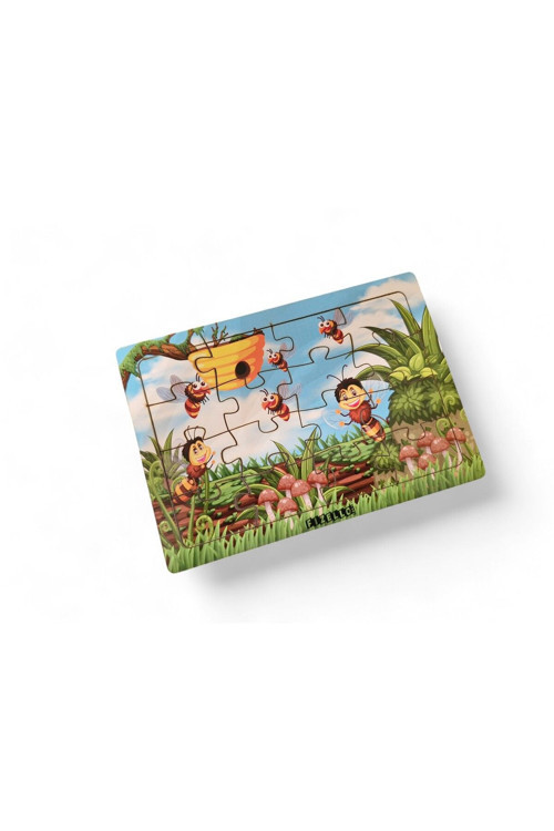Arılar 16 Parça Eğitici Ve Öğretici Ahşap Çocuk Puzzle Montessori & Yapboz Bebek Çocuk Oyuncak