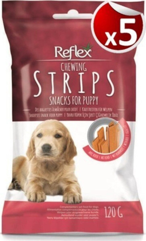 Şerit Yavru Köpek Için Çiğnemelik Ödül Maması 120 Gr X 5 Adet