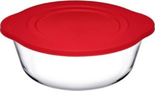 59123 Yuvarlak Plastik Kapaklı Borcam Fırın Kabı