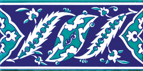 10x20 Cm Ks 9 Iznik Rumi Desenli Seramik Çini Bordür