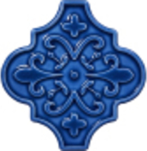 12x12 Ottoman Çiçekli Arabesk Kobalt Çini