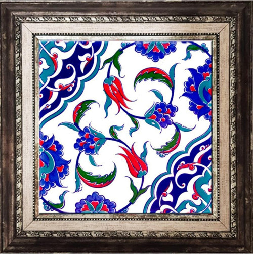 20x20 Cm Ac 44 Osmanlı Iznik Desen Kütahya Çini Pano