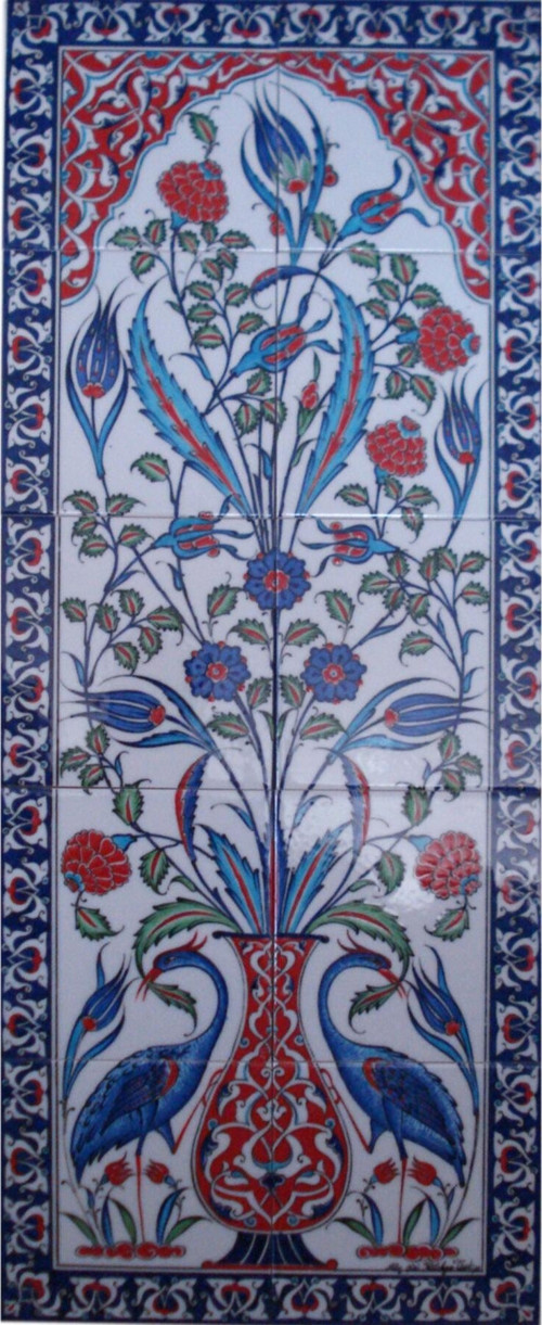 40x100 Cm Ed 705 Iki Sülünlü Eldekoru Çini Pano
