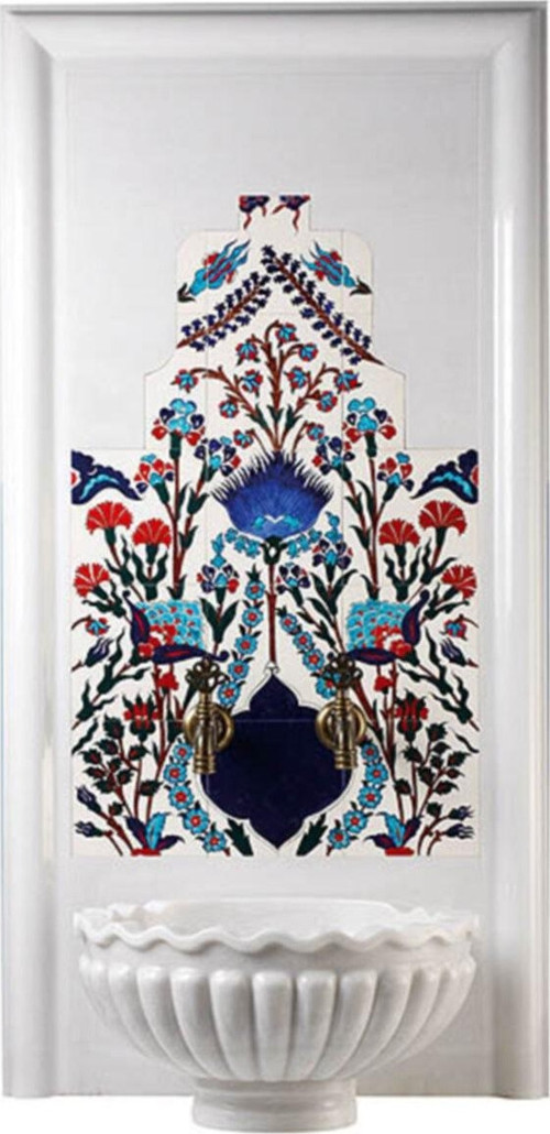 60x100 Iznik Karanfil Türk Hamamı Çini Seramik Pano