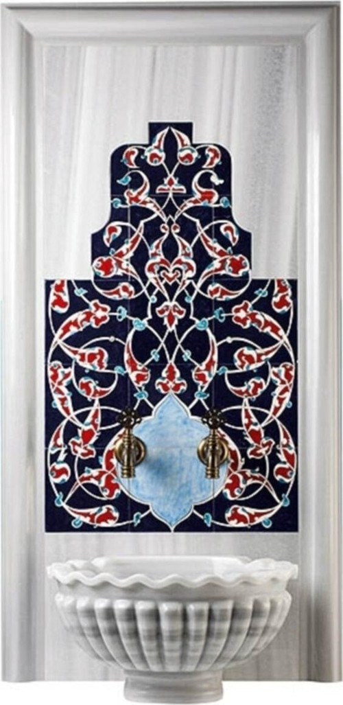 60x105 El Dekoru Rumi Türk Hamamı Iznik Çini Pano