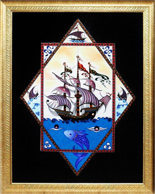 80x100 Cm Ed 682 Yıldız Kalyon Çini Pano